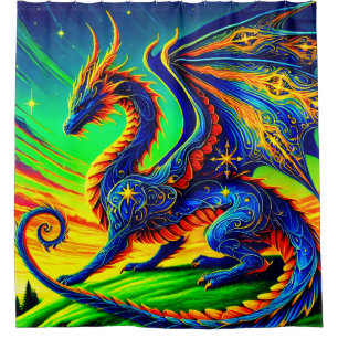 Majestätischer Drache Duschvorhang