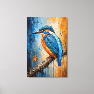 Majestätischer Eisvogel-Impasto-Leinwanddruck Leinwanddruck