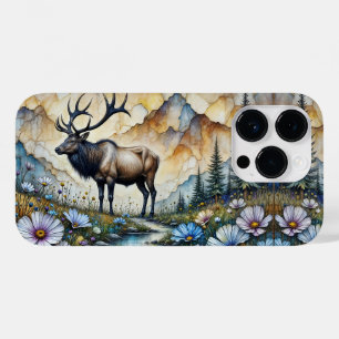 Majestätischer Elch im blumigen Bergtal Case-Mate iPhone 14 Pro Hülle