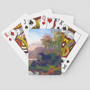 Majestätischer Elch in einem schwedischen Herbstla Spielkarten