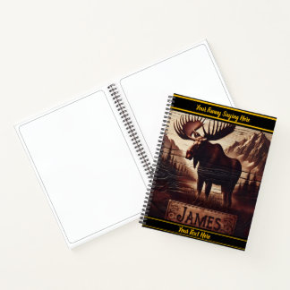 Majestätischer Elch stehend stolz in der Wildnis Notizbuch