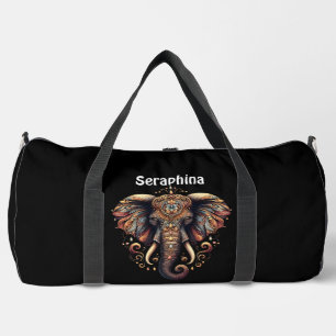 Majestätischer Elefant mit komplizierten Mustern Duffle Bag