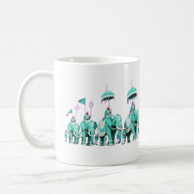Majestätischer Elefanten-Mandala  Kaffeetasse (Links)