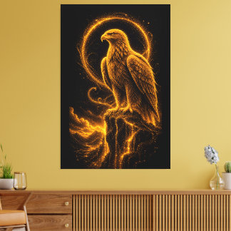 Majestätischer Goldener Adler, himmlisch leuchtend Leinwanddruck
