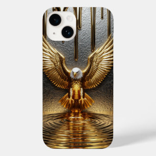✨ Majestätischer Goldener Adler Tropf Flüssigmetal Case-Mate iPhone 14 Hülle