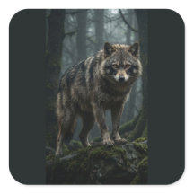 Majestätischer Grauwolf-Aufkleber – Wildnis-Gesche