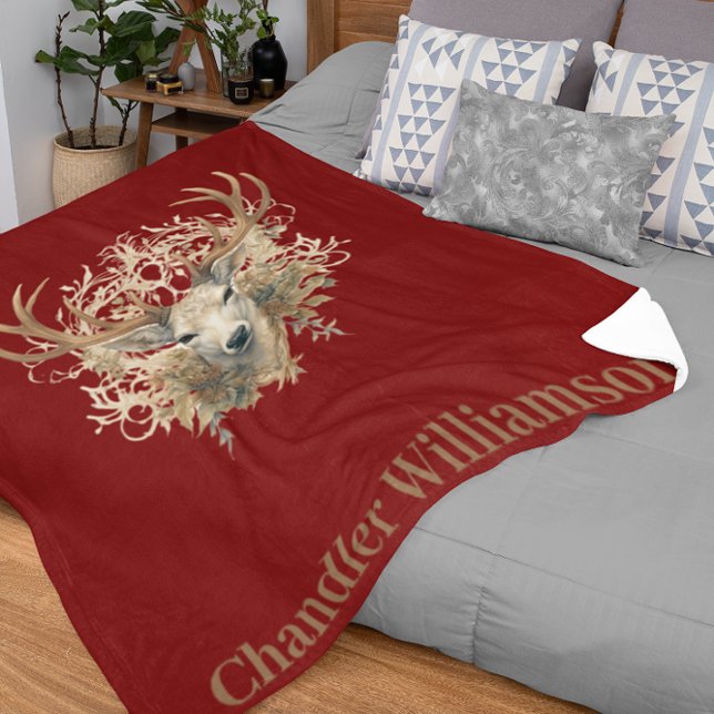 Majestätischer Hirsch - Benutzerdefinierter Name Fleecedecke (Von Creator hochgeladen)