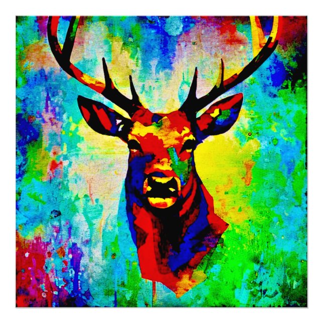 Majestätischer Hirsch Fotodruck (Vorne)