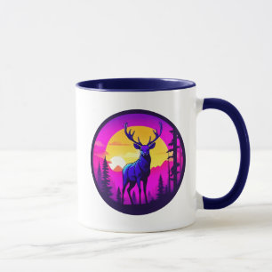 Majestätischer Hirsch in der Abenddämmerung. Tasse