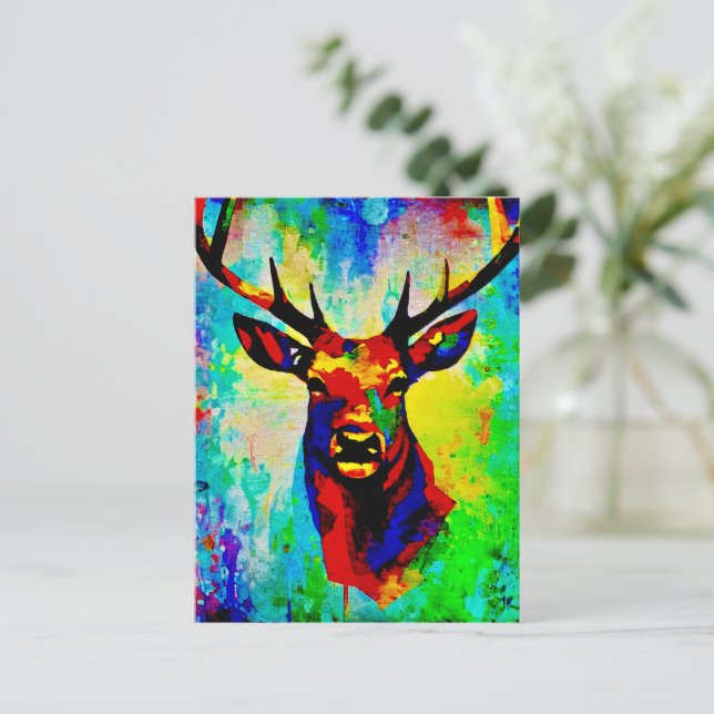 Majestätischer Hirsch - Proud Stag Postkarte (Stehend Vorderseite)