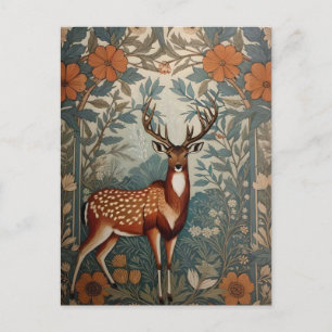 Majestätischer Hirsch - William Morris inspirierte Postkarte