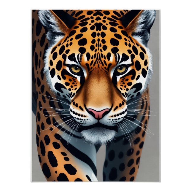 Majestätischer Leopard – Wilder Blick | Wandbild Poster (Vorderseite)