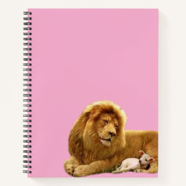 Majestätischer Löwe und Lamm | Inspirierende Tierw Notizbuch
