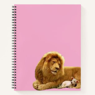 Majestätischer Löwe und Lamm   Inspirierende Tierw Notizbuch