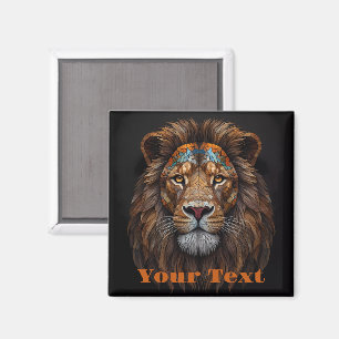 Majestätischer Mosaik-Löwenkopf Magnet