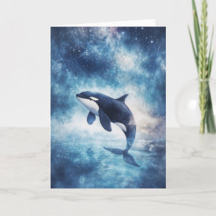Majestätischer Orca erhebt sich unter den Sternen Karte