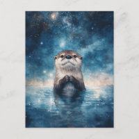 Majestätischer Otter unter sternklarem Nachthimmel