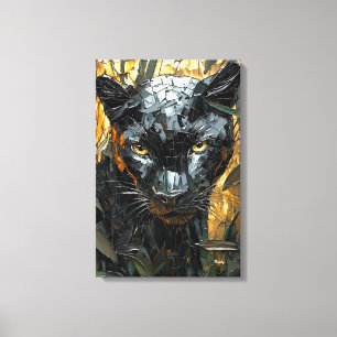 Majestätischer Panther in dynamischer Impasto-Kuns Leinwanddruck