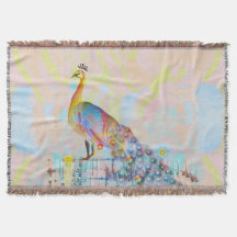 Majestätischer Pfau auf einem Zaun - abstrakt