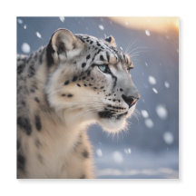 Majestätischer Schneeleoparden Herz des Winterstur