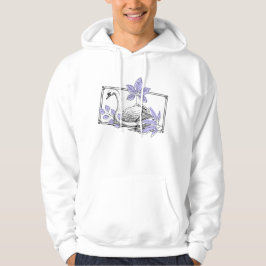 Majestätischer Schwan und Lavendelblätter - Linien Hoodie