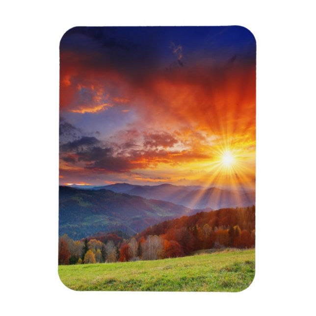 Majestätischer Sonnenaufgang in der Bergwelt Magnet (Vertikal)