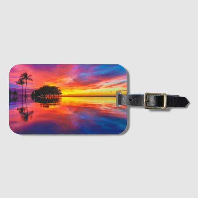 Majestätischer Strand des Sonnenuntergang-| Gepäckanhänger (Vorderseite (Horizontal))