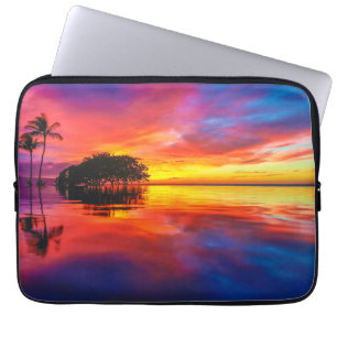 Majestätischer Strand des Sonnenuntergang-  Laptopschutzhülle