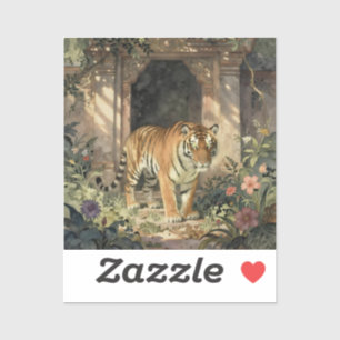 Majestätischer Tiger, der durch die alten Dünen wa Aufkleber