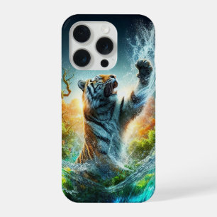 Majestätischer Tiger-Splash-Fantasie-Wildtier-Natu iPhone 15 Pro Hülle