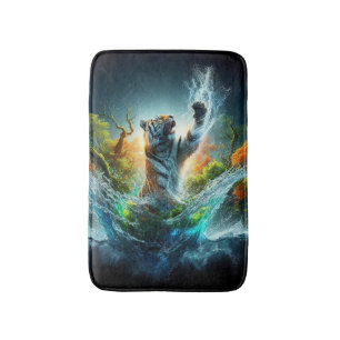 Majestätischer Tiger Splash Fantasy Wildlife Natur Badematte