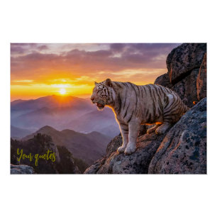 Majestätischer Weißer-Tiger-Sonnenuntergang  Poster