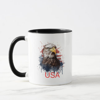 Majestätischer Weißkopfseeadler in Aquarell Tasse