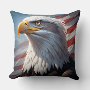 Majestätischer Weißkopfseeadler mit amerikanischer Kissen