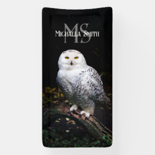 Majestätischer Winterschneeauuler Monogramm-indivi Banner