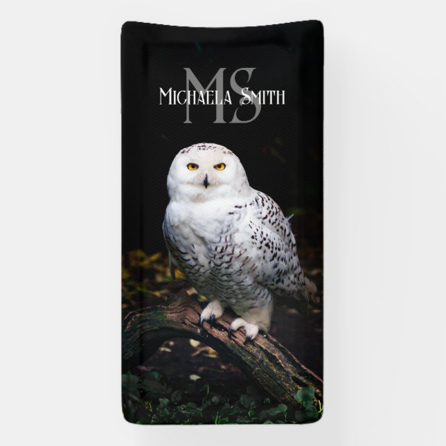 Majestätischer Winterschneeauuler Monogramm-indivi Banner (Vertikal)
