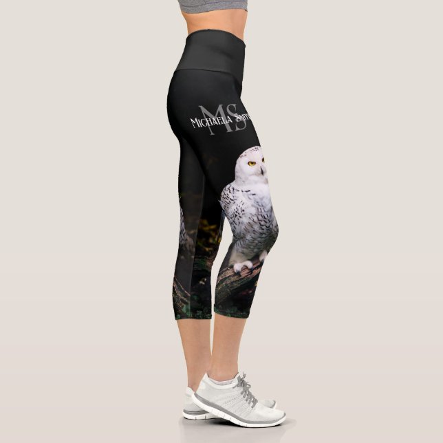 Majestätischer Winterschneeauuler Monogramm-indivi Capri Leggings (Rechts)