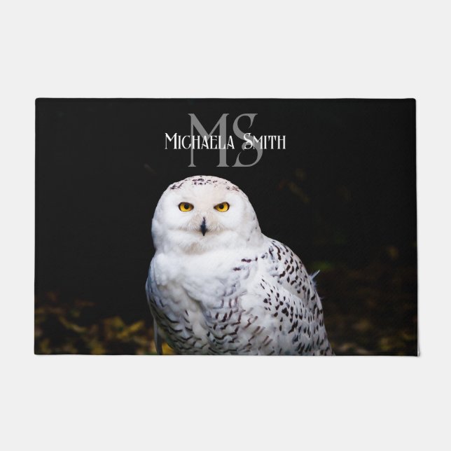 Majestätischer Winterschneeauuler Monogramm-indivi Fußmatte (Vorderseite)