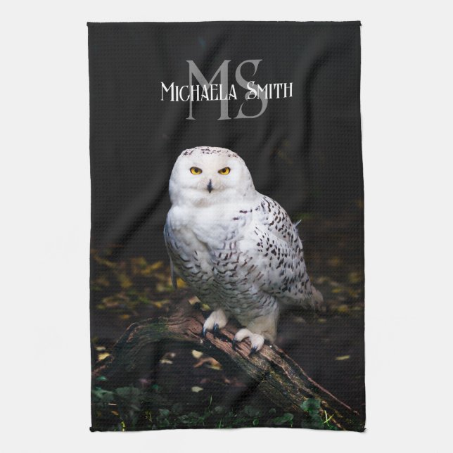 Majestätischer Winterschneeauuler Monogramm-indivi Geschirrtuch (Vertikal)
