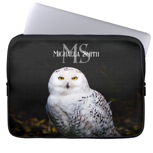 Majestätischer Winterschneeauuler Monogramm-indivi Laptopschutzhülle (Vorderseite)