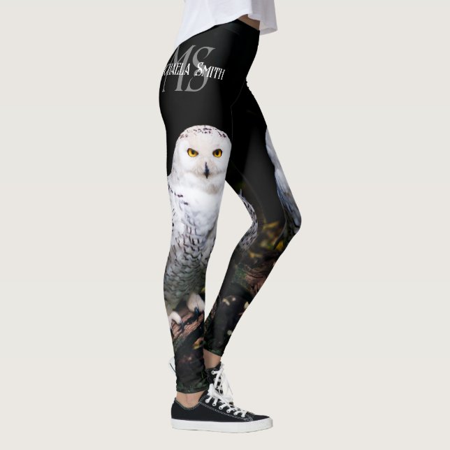 Majestätischer Winterschneeauuler Monogramm-indivi Leggings (Rechts)