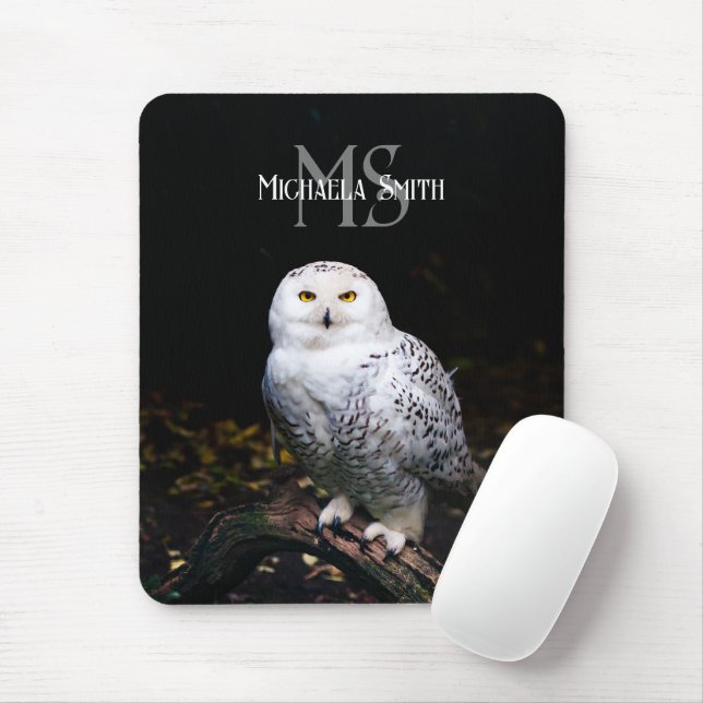 Majestätischer Winterschneeauuler Monogramm-indivi Mousepad (Mit Mouse)