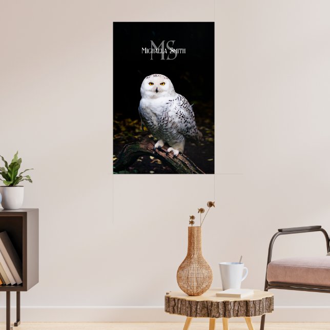 Majestätischer Winterschneeauuler Monogramm-indivi Poster (Wohnzimmer 3)