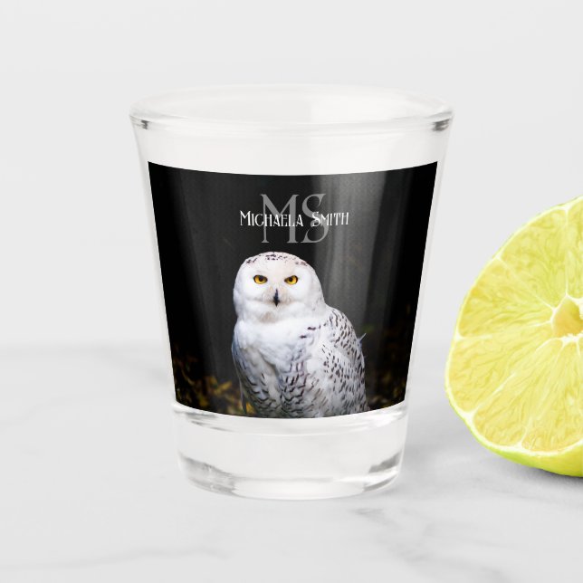 Majestätischer Winterschneeauuler Monogramm-indivi Schnapsglas (Vorderseite)