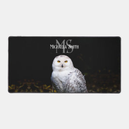 Majestätischer Winterschneeauuler Monogramm-indivi Schreibtischunterlage