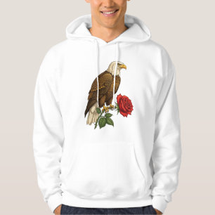 Majestätisches Adler & Karmesinrotes Rosen-Emblem Hoodie