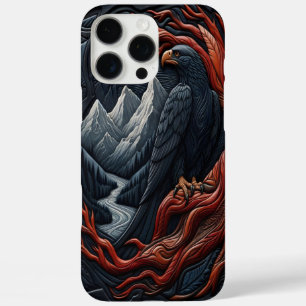 Majestätisches Adler-Leder-Look-Szene iPhone 16 Pro Max Hülle