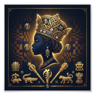 Majestätisches afrikanisches Königinnenporträt Fotodruck