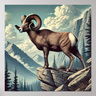 Majestätisches Dickhornschaf Rocky Mountain Wildli Poster