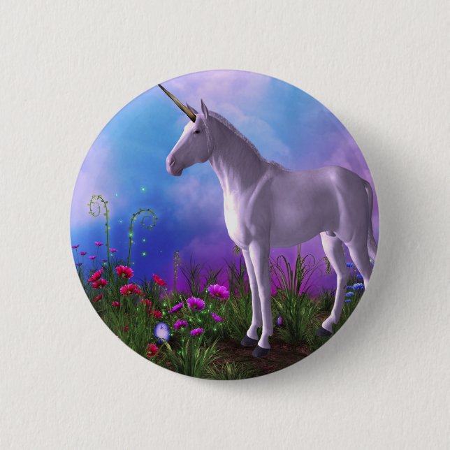 Majestätisches Einhorn Button (Vorderseite)